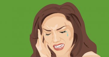 Woman having a severe headache
